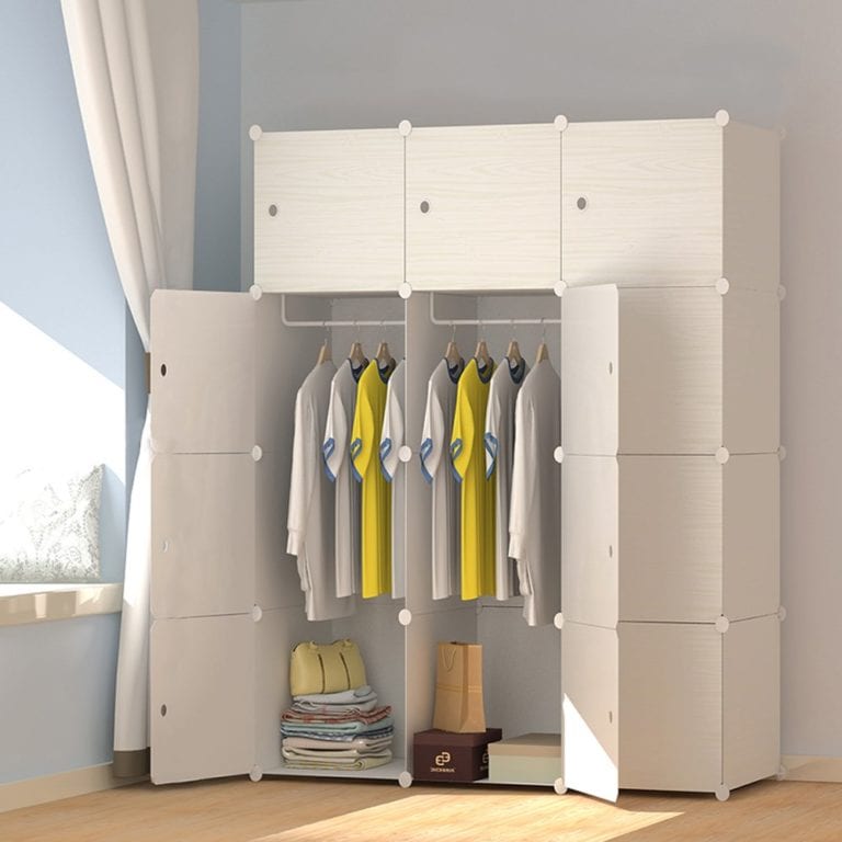 MEGAFUTURE Wood Pattern Portable Wardrobe Closet – Ideal Storage Organizer Cube