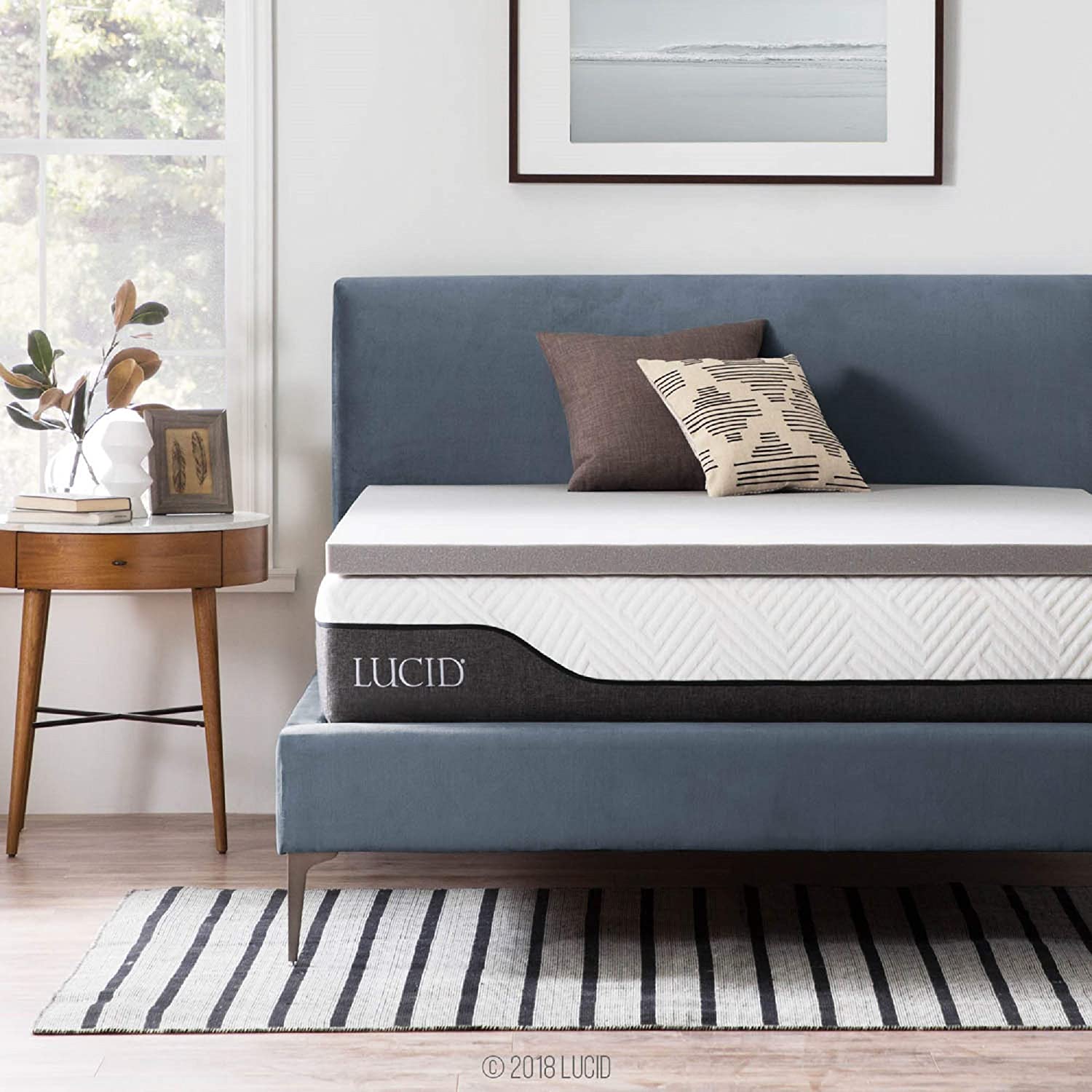 lucid bamboo charcoal mattress topper reviews